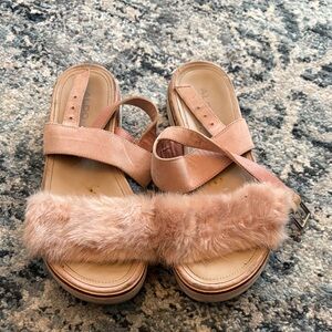 Aldo Women's Blush Furry Strap Sandals